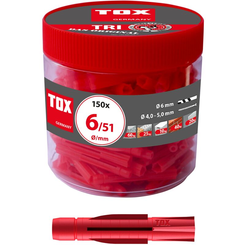 TOX - Taco universal Tri 6x51 mm en envase circular