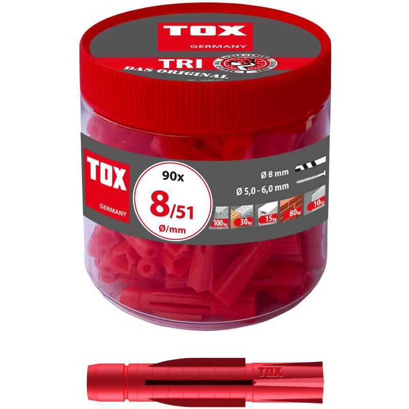 TOX - Taco universal Tri 8x51 mm en envase circular