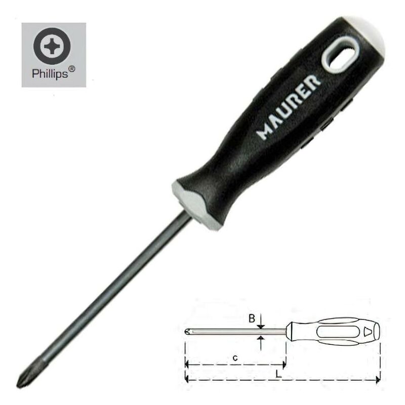 

Destornillador phillips 1x 40 mm. - Maurer