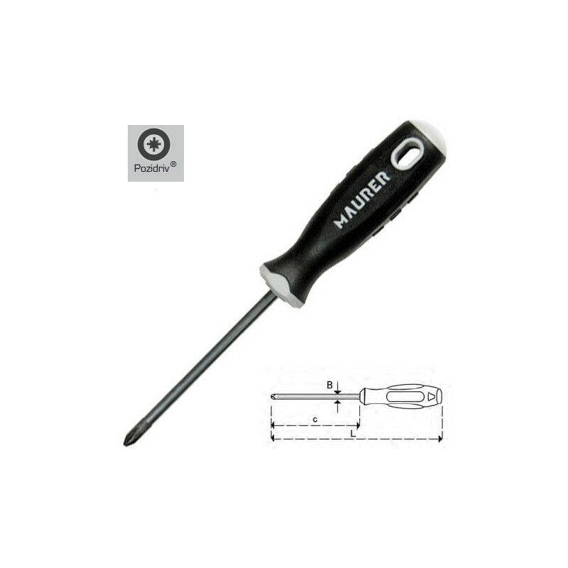

Destornillador pozidriv 2x150 mm. - Maurer