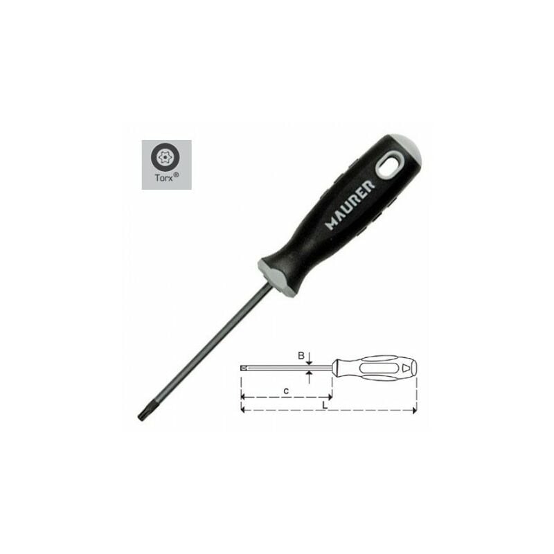 

Destornillador torx inviolable 15 x 80 mm. - Maurer