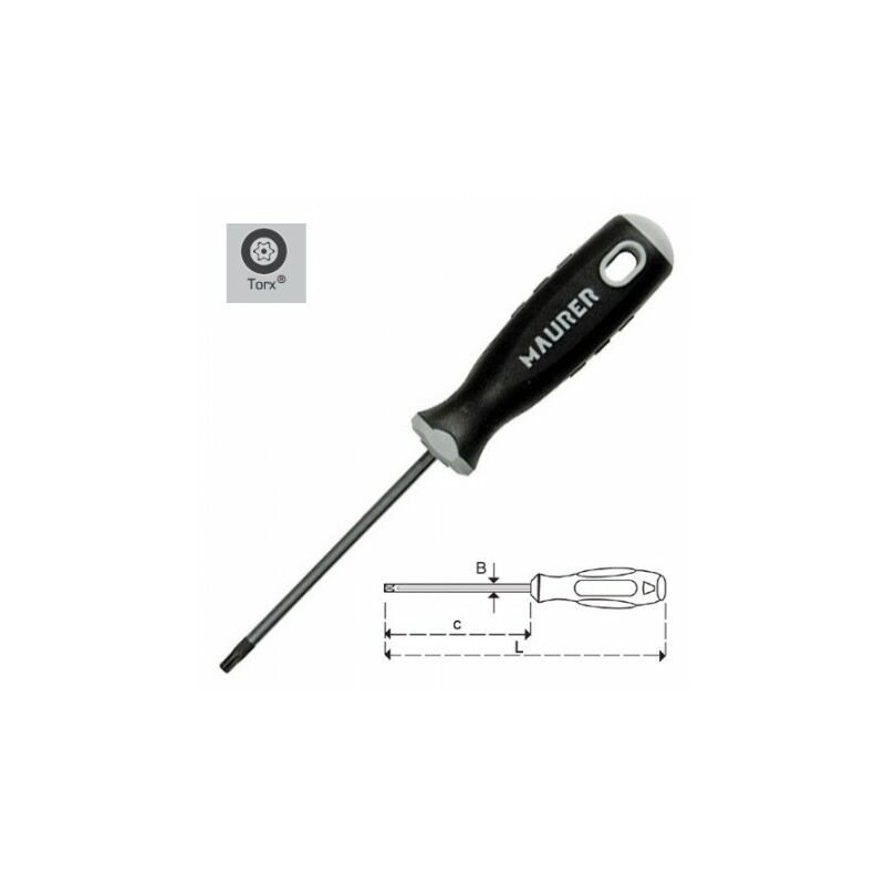

Destornillador torx inviolable 30 x 115 mm. - Maurer