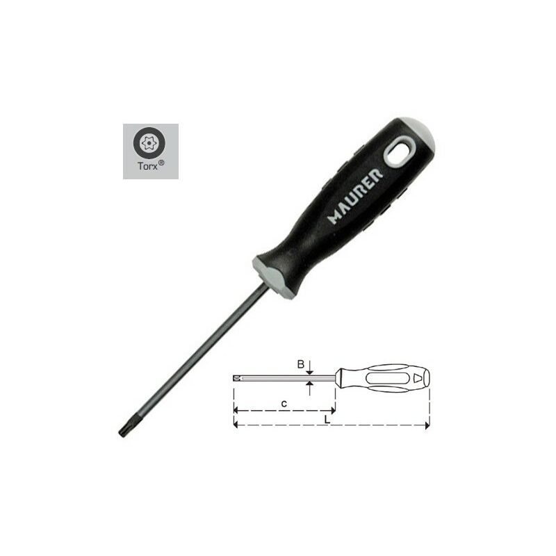 

Destornillador torx inviolable 40 x 130 mm. - Maurer