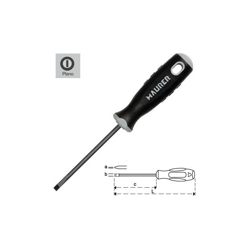 

Destornillador vaciada 0,6x3,0x 80 mm. - Maurer