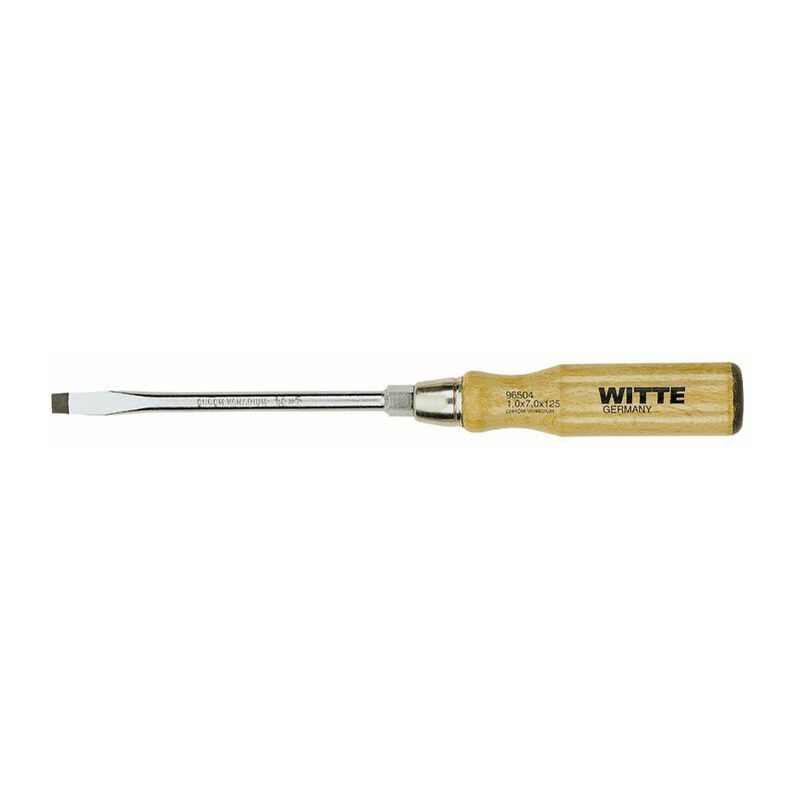 

WITTE 96502 - Destornillador de punta plana negra con mango de madera (4,5x90)