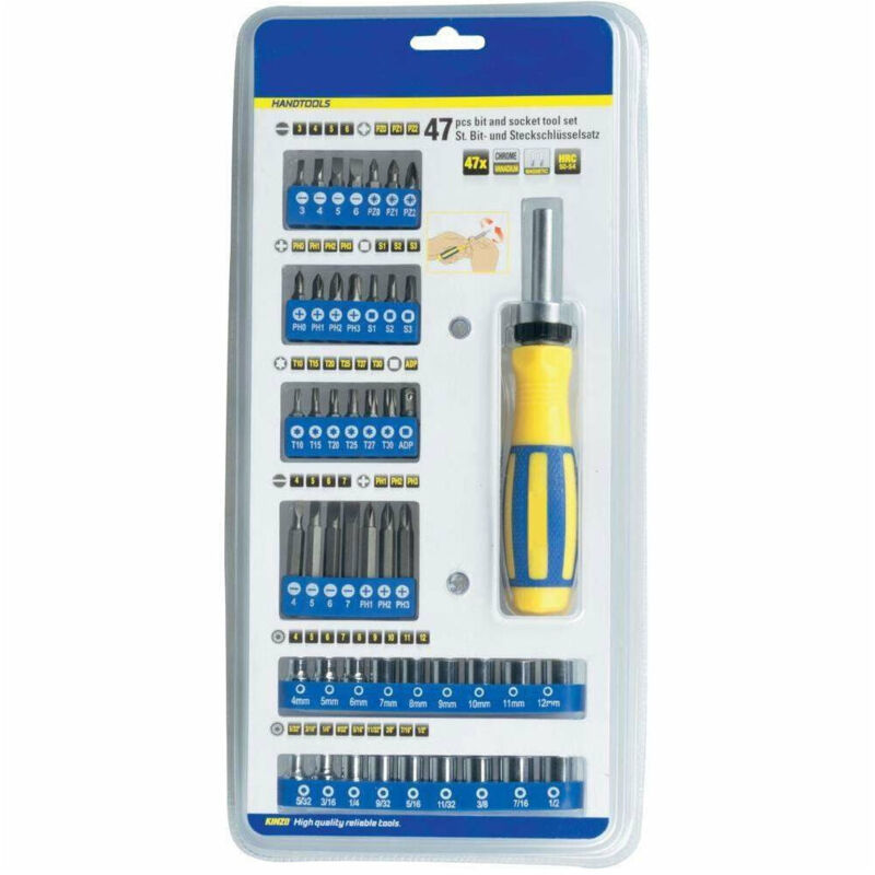 Trade Shop - Multibit Cacciavite A Cricchetto Con 46 Inserti Chrome Vanadium Magnetici -