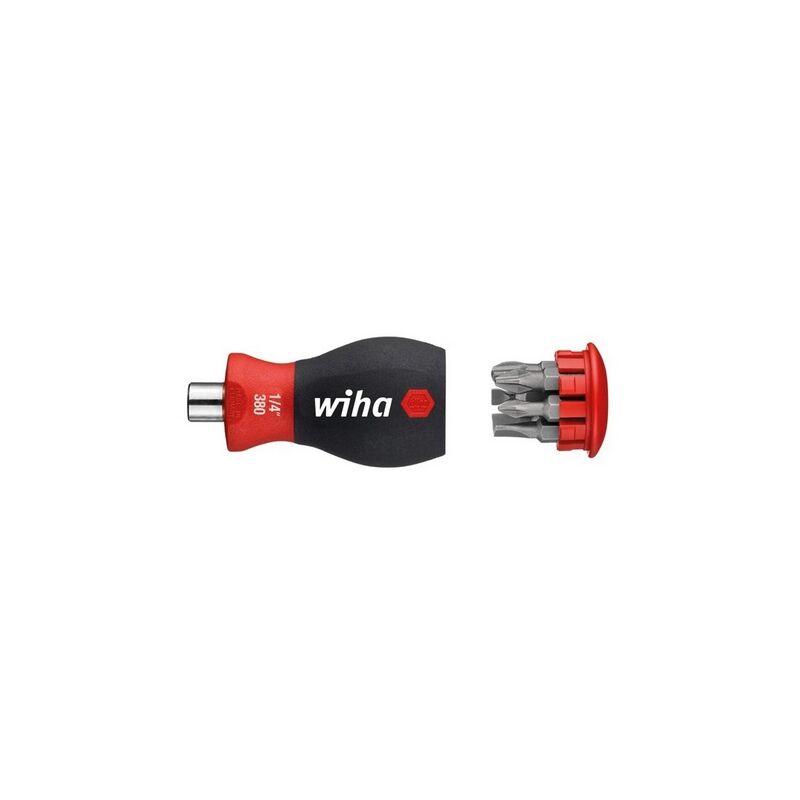 

Wiha 380101 Wh33736 Screwdriver Bit Magazine Magnetic Slotted, Phillips With 6 Bits, Stubby, 1/4' (33736), Multicolor