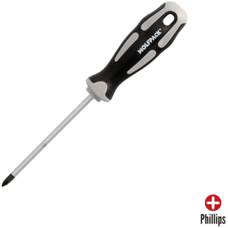 Destornillador PH1 Acero S2 Mango TPR, Ø 5.0 x 100mm, DIN5262
