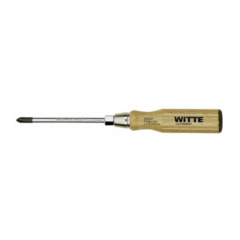 

Witte Werkzeuge - WITTE 96603 - Destornillador Phillips punta negra con mango de madera (PH3x150)