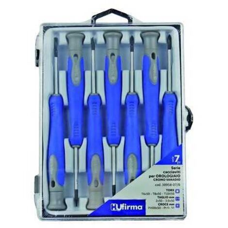Destornilladores para relojeros Hufirm cromo vanadio Sr 7 piezas