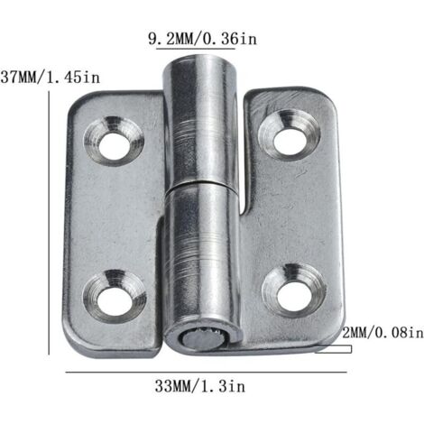 (Destra) 6 cerniere rimovibili, guarnizioni scorrevoli piccole da 1,5", cerniere per porte rimovibili in acciaio inox 304, apertura a sinistra