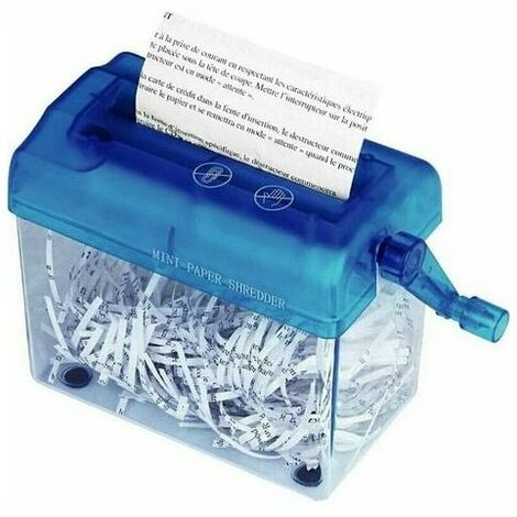 Destructeur de papier/A6 Mini destructeur de papier manuel portable coupe droite destructeur de papier portable bureau lettres factures destructeur de documents importants bleu