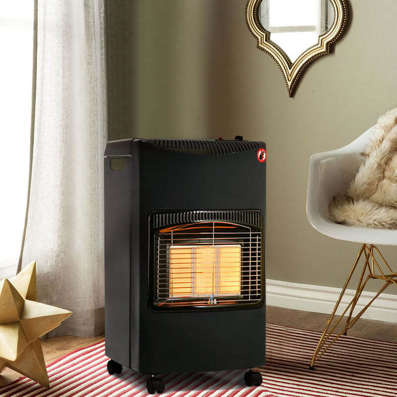 Detachable Butane Gas Heater 4.2kw Indoor Portable Butane Piezo-Electric Warmer, Black