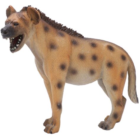 Detailreiche Hyänenfigur im Wildstil, kleine Tierfigur aus Kunststoff als Schreibtischdekoration für Zuhause