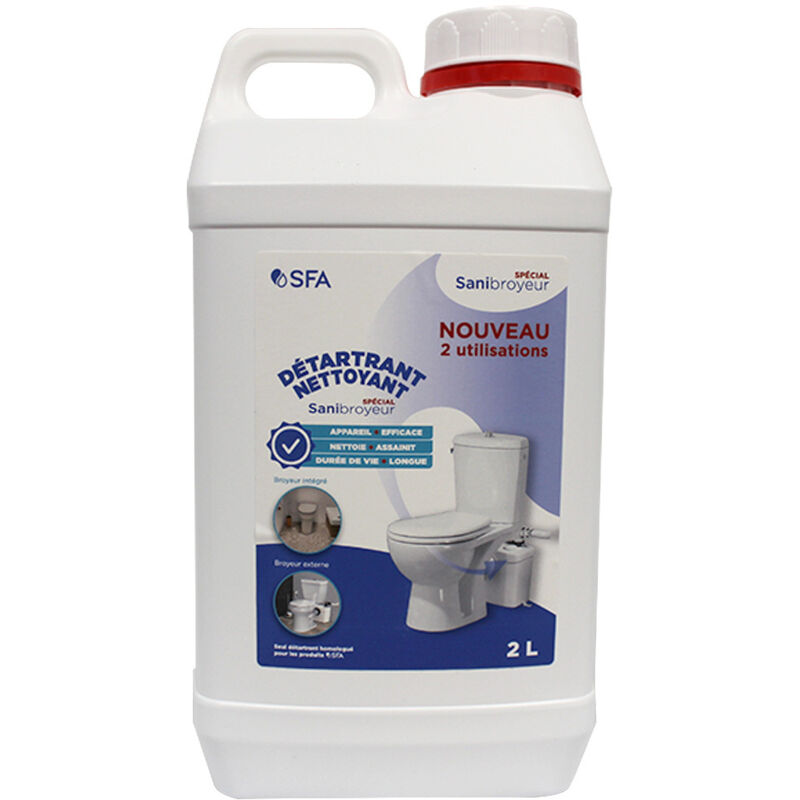 Accessoires - Détartrant nettoyant spécial Sanibroyeur 2 l - Réf. DET2LFR