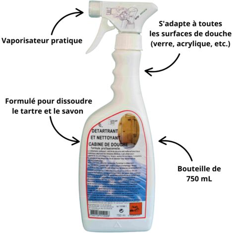 Détartrant cabine de douche 750ml