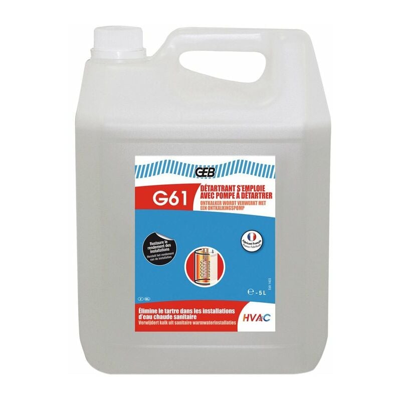 Détartrant G61 GEB s'emploie avec pompe - Bidon 5L