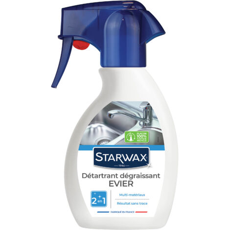 Starwax – Détartrant dégraissant spécial évier 250 ml – Pistolet pratique pour nettoyage intensif – Résultats rapides et durables
