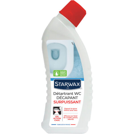 Starwax – Détartrant gel surpuissant pour WC 750ml – Formule gélifiée pour application précise – Compatible fosses septiques