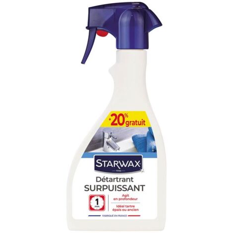 Détartrant surpuissant salle de bain 500ml – Élimine le calcaire sur baignoire, douche, lavabo – Ajout 20% de produit – Brunel