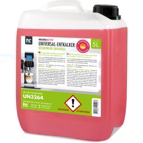Détartrant universel avec indicateur de couleur 2 x 5 l 10 l pour machines à café, machines à filtre, machines à capsules, machines à dosettes, bouilloires, etc.