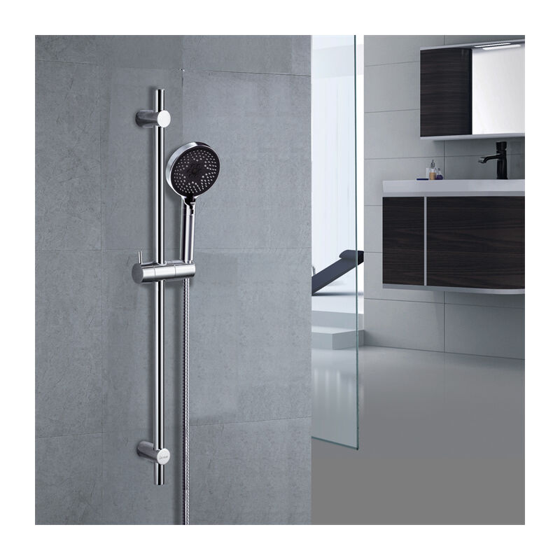 Detbom - Barre de Douche avec Douchette à Main avec 3 jets Supprt de Pomme et Tuyau Flexible Ensemble de Douche Réglable Système de Douche en Acier