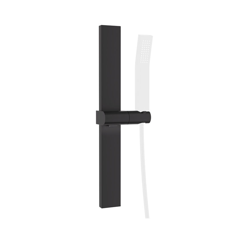 Detbom - Barre de Douche sans Perçage Barre de Douche Adhésif avec Support de Douchette Barre de Douche 120° Réglables Noir