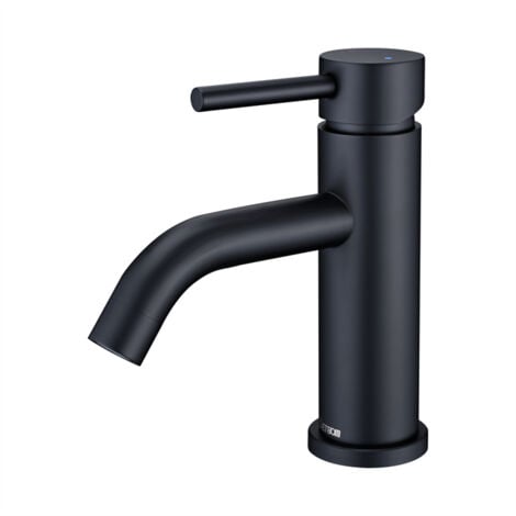 DETBOM Mitigeur de Lavabo Noir Mitigeur Salle de Bain Monocommande Robinet Lavabo en Acier Inox Moderne