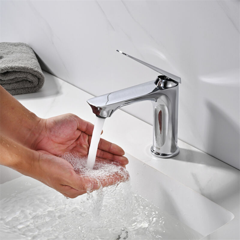 DETBOM Mitigeur Lavabo Chromé Robinet Salle de Bain Réglable à Chaud et à Froid Mitigeur Lavabo pour Salle de Bain Robinet Lave Main Monocommande