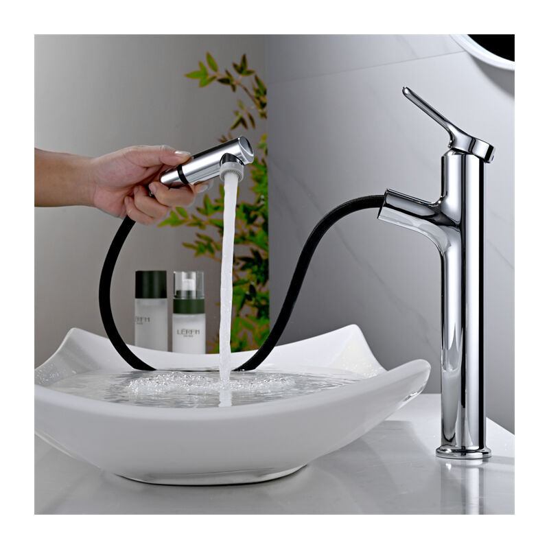Detbom - Robinet Salle de Bain avec Douchette Extractible Robinet Lavabo Haut pour Vasque Mitigeur Salle de Bain avec 2 Jets Mitigeur de Lavabo