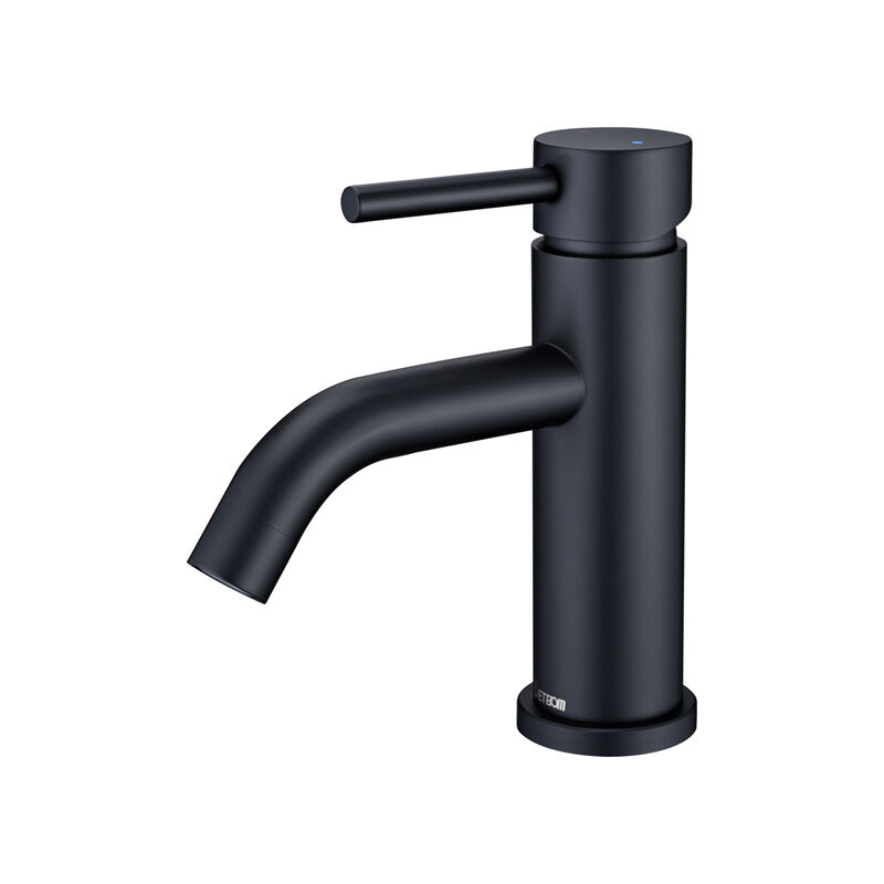 Detbom - Mitigeur de Lavabo Noir Mitigeur Salle de Bain Monocommande Robinet Lavabo en Acier Inox Moderne