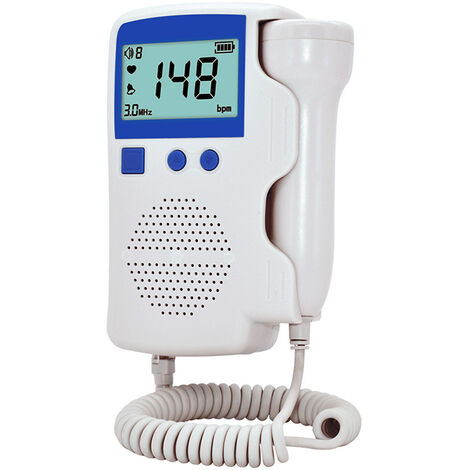 Détecteur cardiaque Doppler fœtal domestique pour bébé Moniteur de rythme cardiaque fœtal Doppler 3,0 MHz Batterie rechargeable intégrée sans rayonnement avec affichage numérique LCD pour soins de gro