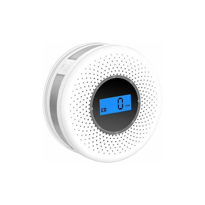 Start - Détecteur combiné de fumée et de monoxyde de carbone, alarme composite avec avertissement sonore et affichage numérique alimenté par batterie
