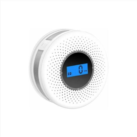 Détecteur combiné de fumée et de monoxyde de carbone, alarme composite avec avertissement sonore et affichage numérique alimenté par batterie