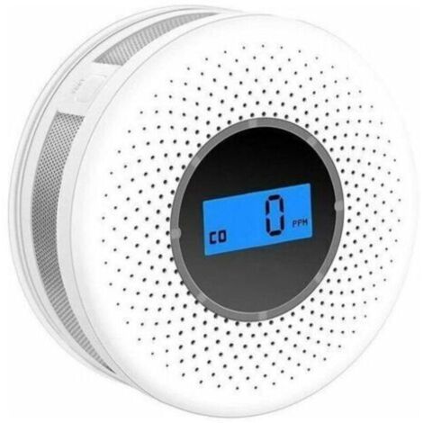 Détecteur combiné de fumée et de monoxyde de carbone, alarme composite avec avertissement sonore et affichage numérique alimenté par batterie