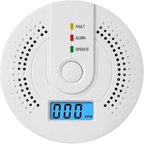 QIYAO Détecteur combiné de fumée et de monoxyde de carbone avec affichage numérique, détecteurs de fumée et de monoxyde de carbone fonctionnant sur batterie.