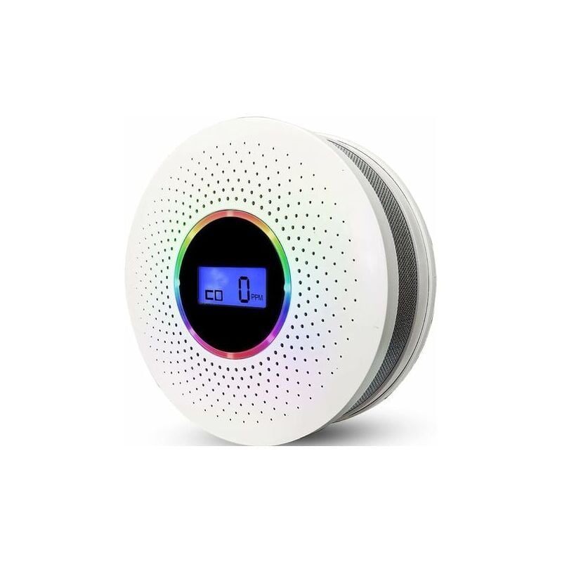 Treetalk - Détecteur combiné de fumée et de monoxyde de carbone, détecteur de fumée à double capteur alimenté par batterie avec écran lcd et alarme
