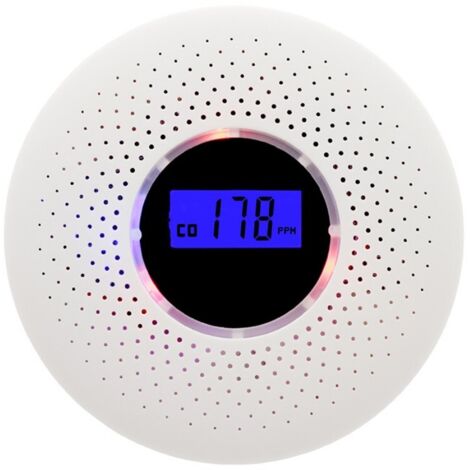 Détecteur combiné de fumée et de monoxyde de carbone, double capteur, alimenté par piles - Protection contre les incendies et le monoxyde de carbone, facile à installer