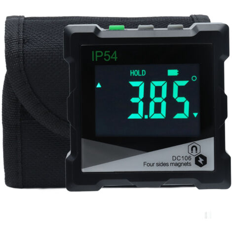 Détecteur d'angle numérique 4x90° avec écran LCD, magnétique et étanche IP54 pour mesures de précision