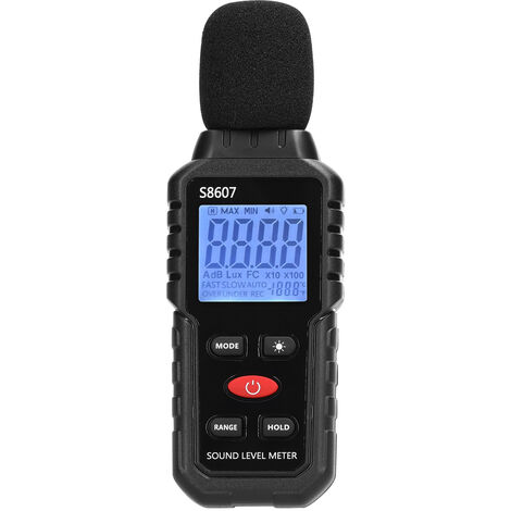 Détecteur de bruit pondéré A 30-130dB Mini dispositif de surveillance des décibels Sonomètre de haute précision Affichage numérique avec rétroéclairage Multicolore