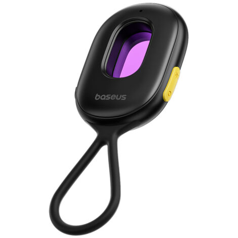 Détecteur de caméras cachées avec mini-lampe torche et alarme + câble USB-A/USB-C - Noir