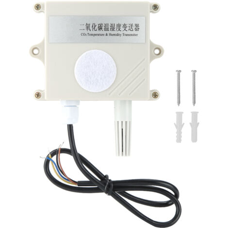 Détecteur de CO2 avec Module Capteur 3-en-1, Mesure du Dioxyde de Carbone, Température et Humidité, Transmetteur 485, Boîtier PVC IP65, Plage 400-5000ppm, pour Serre Agricole.
