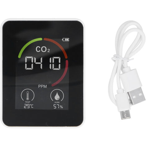Détecteur de CO2 Intelligent avec Mesure de Température, Humidité et Qualité de l'Air via USB