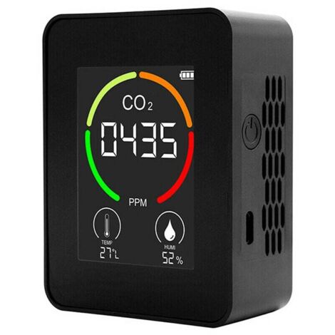 Détecteur de CO2 portable d'intérieur, thermohygromètre multifonctionnel, détecteur d'air numérique domestique, analyseur intelligent de la qualité de l'air, moniteur de pollution de l'air d