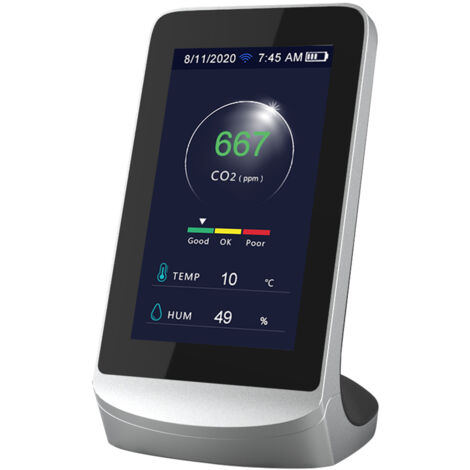 Détecteur de Dioxyde de Carbone CO2 mètre 4 En 1 WIFI NDIR - Moniteur de Qualité de l'Air Température Humidité Capteur Testeur