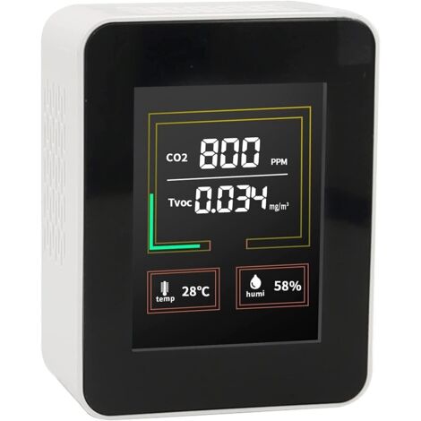 Détecteur de dioxyde de carbone, testeur portable d'humidité et de température de l'air