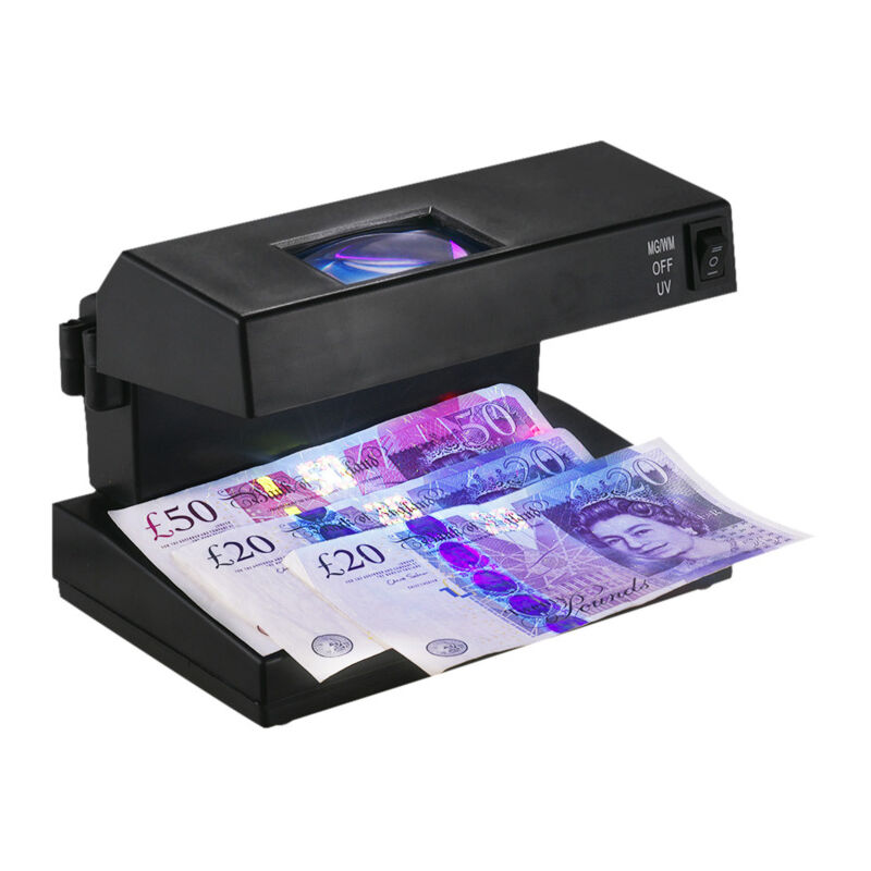 Détecteur de faux billets portable de bureau, machine de vérification des billets de banque, prise en charge des ultraviolets, détection des uv et