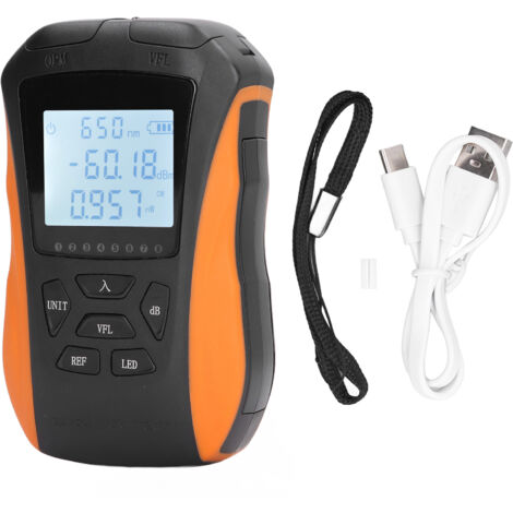 Détecteur de Fibre Optique 4 en 1 avec Testeur RJ45, Mesure de Puissance 5km et LED, Plage -50 à +26 dBm