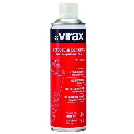 Détecteur de fuite 2626. pour gaz ou air comprimé. aérosol 400 ml net - VIRAX