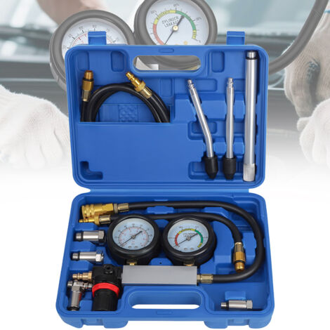 détecteur de fuite de cylindre, kit de testeur de fuite, jauge de testeur de compression de moteur à essence pour voiture, camion, moto